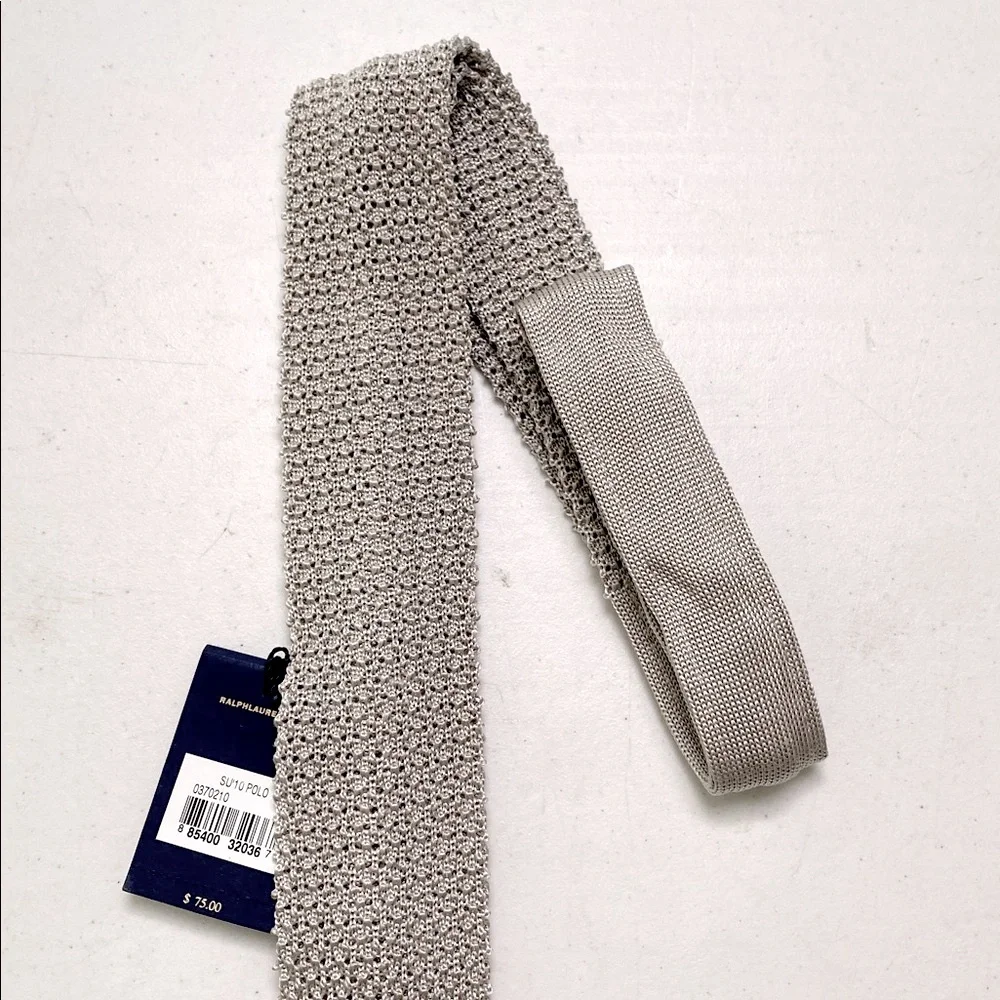 Polo Ralph Lauren Men's Grey Silk Knit Tie